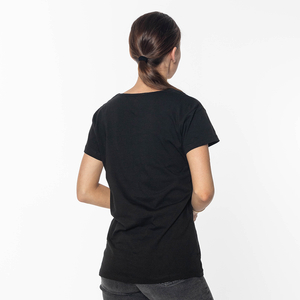 Schwarzes Damen-T-Shirt mit BALLON-Aufdruck - Kleidung