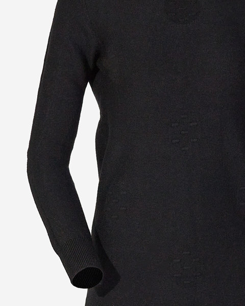 Schwarzes Pulloverkleid mit Rollkragen für Damen - Kleidung