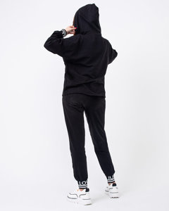 Schwarzes Sport-Trainingsanzug-Set für Damen - Kleidung