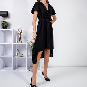 Schwarzes asymmetrisches knielanges Kleid - Kleidung
