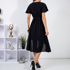 Schwarzes asymmetrisches knielanges Kleid - Kleidung
