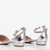 Silberne Damenballerinas auf flachem Absatz Arinida - Footwear 1