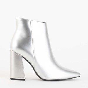 Silberne Stiefeletten für Damen am Calisto-Pfosten - Schuhe
