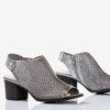 Silberne durchbrochene Sandalen am Pfosten Katina - Schuhe 1