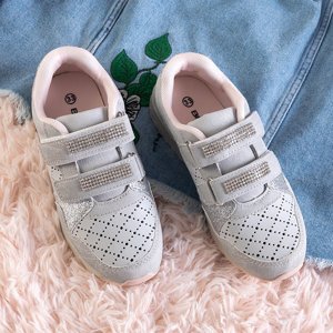 Silberne durchbrochene Sportschuhe für Kinder mit abrianischen Zirkonias - Schuhen