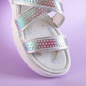 Silberne holografische Onela-Kindersandalen - Schuhe