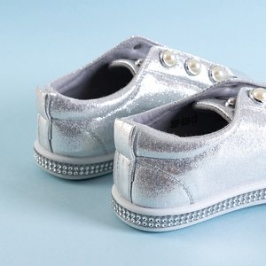 Silberner Kinder-Sneaker mit Perlen Merena - Schuhe
