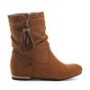 Suede ankle boots with covered wedge heels in camel color Lovely Shoes