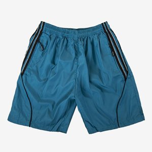 Türkisfarbene Herren-Shorts mit Streifen - Kleidung