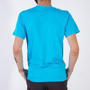 Türkisfarbenes Baumwoll-T-Shirt für Männer - Kleidung