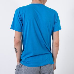 Türkisfarbenes Baumwoll-T-Shirt für Männer mit der Aufschrift - Kleidung
