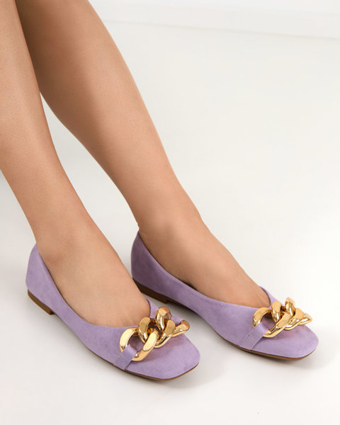 Violette Damen-Ballerinas mit Caviene-Verzierung - Footwear