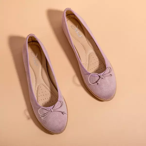 Violette Frauenballerinas mit Doritel-Schleife - Schuhe