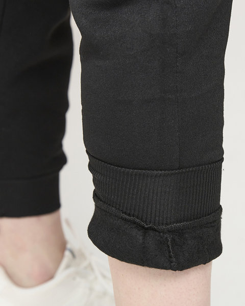 Warmed Damen-Sweatpants in Schwarz - Kleidung