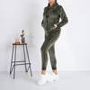 Warmer grüner Trainingsanzug für Frauen mit Streifen - Kleidung