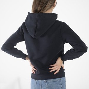 Warmes dunkelblaues Damen-Sweatshirt mit der Aufschrift - Kleidung