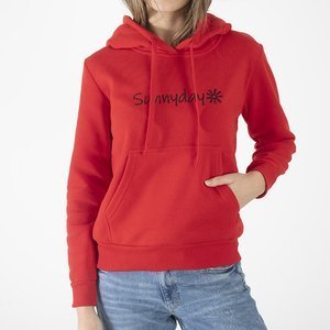 Warmes rotes Damen-Sweatshirt mit der Aufschrift - Kleidung