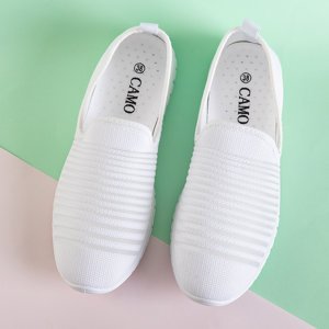 Weiß gestreifte Damen-Sneakers von Amonaria - Footwear