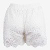 Weiße Damen-Shorts mit Spitze verziert - Hose 1