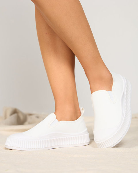 Weiße Damen-Slipper mit dickerer Sohle Tacobi- Footwear