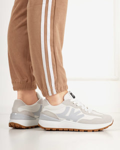 Weiße Damen-Sneaker mit grauen Narisa-Einsätzen - Footwear