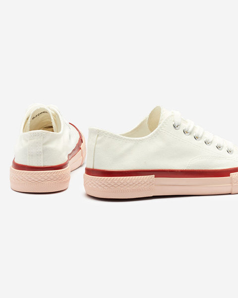 Weiße Damen-Sneaker mit rosa Sohle Werisa - Schuhe