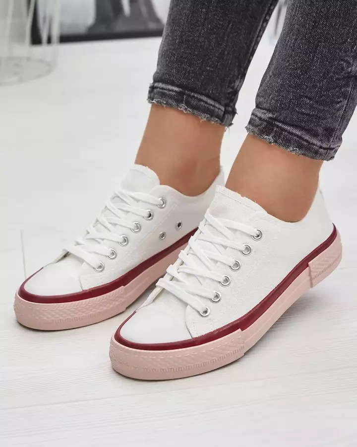 Weiße Damen-Sneaker mit rosa Sohle Werisa - Schuhe