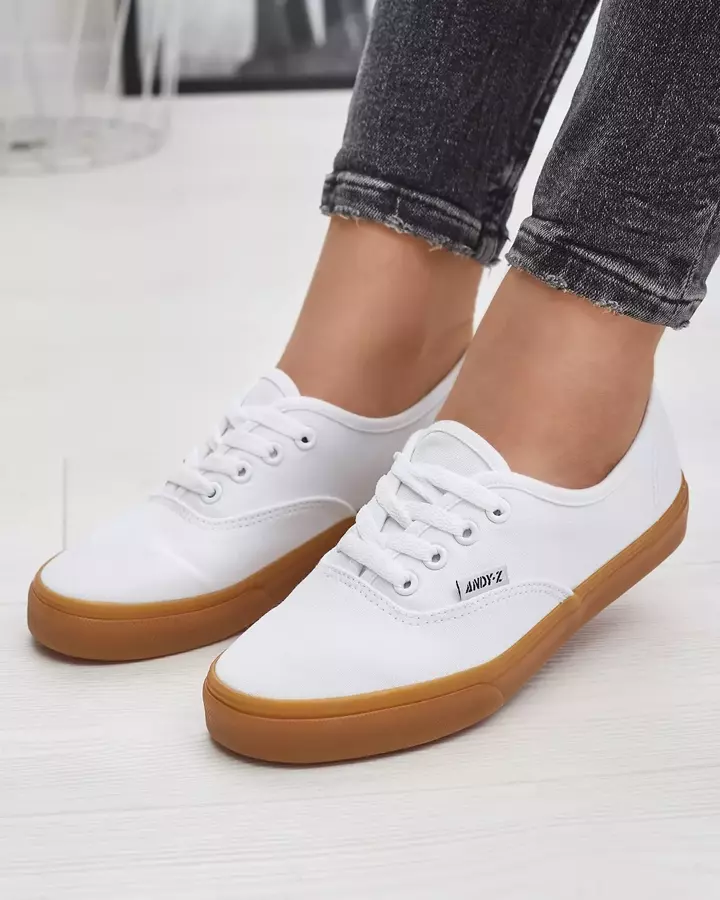 Weiße Damen-Sneaker zum Schnüren von Netera - Schuhe
