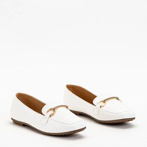 Weiße Damenmokassins mit Riltia-Verzierung - Schuhe
