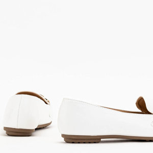 Weiße Damenmokassins mit Riltia-Verzierung - Schuhe