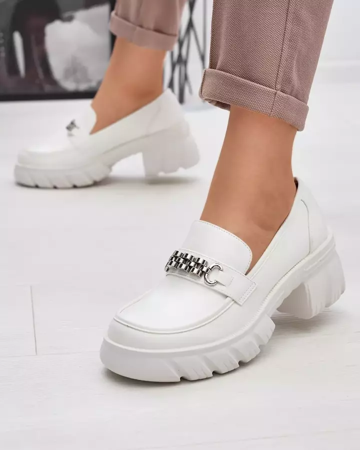 Weiße Damenschuhe auf massiver Erikela-Sohle - Schuhe