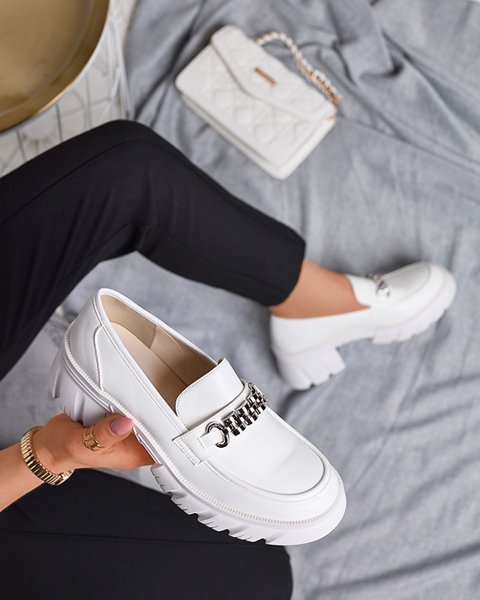 Weiße Damenschuhe auf massiver Erikela-Sohle - Schuhe