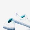 Weiße Damenschuhe mit blauem holografischem Domsca-Einsatz - Schuhe 1