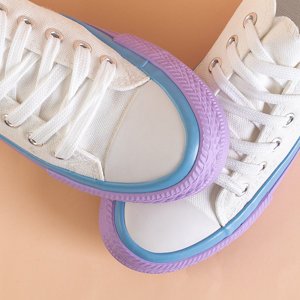 Weiße Damenschuhe mit lila Sohle Werisa - Footwear