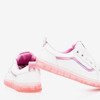 Weiße Damenschuhe mit rosa holografischem Domsca-Einsatz - Schuhe 1