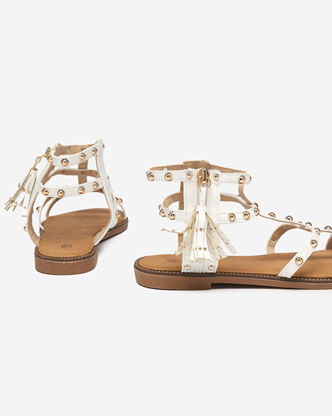 Weiße Gladiator-Sandalen für Damen mit Anodis-Jets - Schuhe