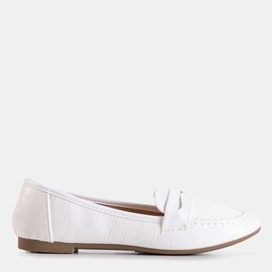 Weiße Loafer für Damen mit Satoko-Prägung - Schuhe