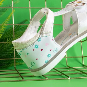Weiße Mädchensandalen mit Laluna-Dekor - Schuhe