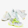 Weiße Sportschuhe mit neongrünen Pitaya-Einsätzen - Schuhe