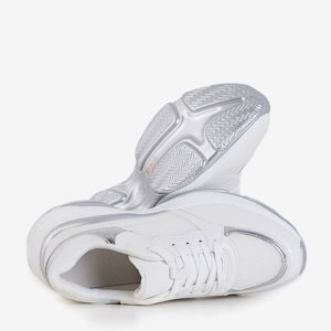 Weiße Sportschuhe mit silbernen Einsätzen Amelina - Schuhe