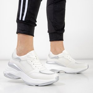 Weiße Sportschuhe mit silbernen Einsätzen Amelina - Schuhe