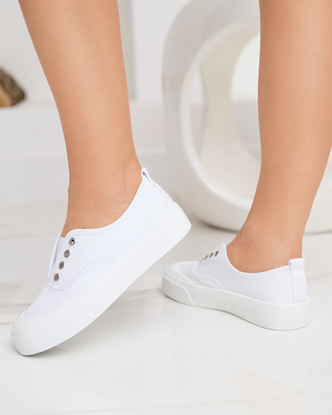 Weiße Turnschuhe für Damen mit einer dickeren Sohle Askol-Schuhe