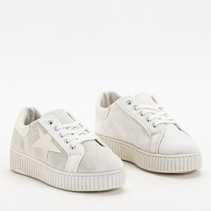 Weiße Velours-Sneakers von Estreni für Damen - Schuhe