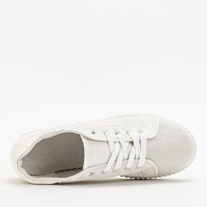 Weiße Velours-Sneakers von Estreni für Damen - Schuhe