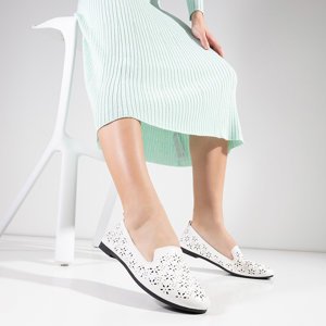 Weiße durchbrochene Slipper von Valac für Damen - Schuhe