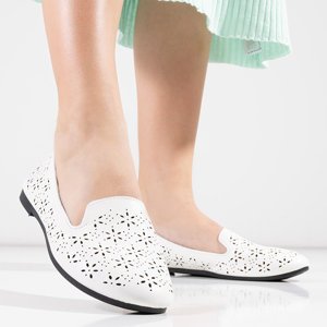 Weiße durchbrochene Slipper von Valac für Damen - Schuhe