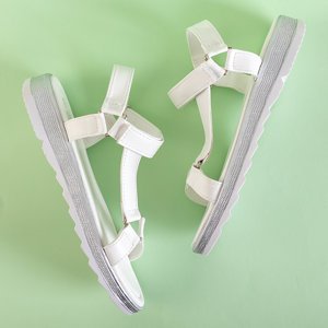 Weiße flache Damensandalen Adalsi - Footwear