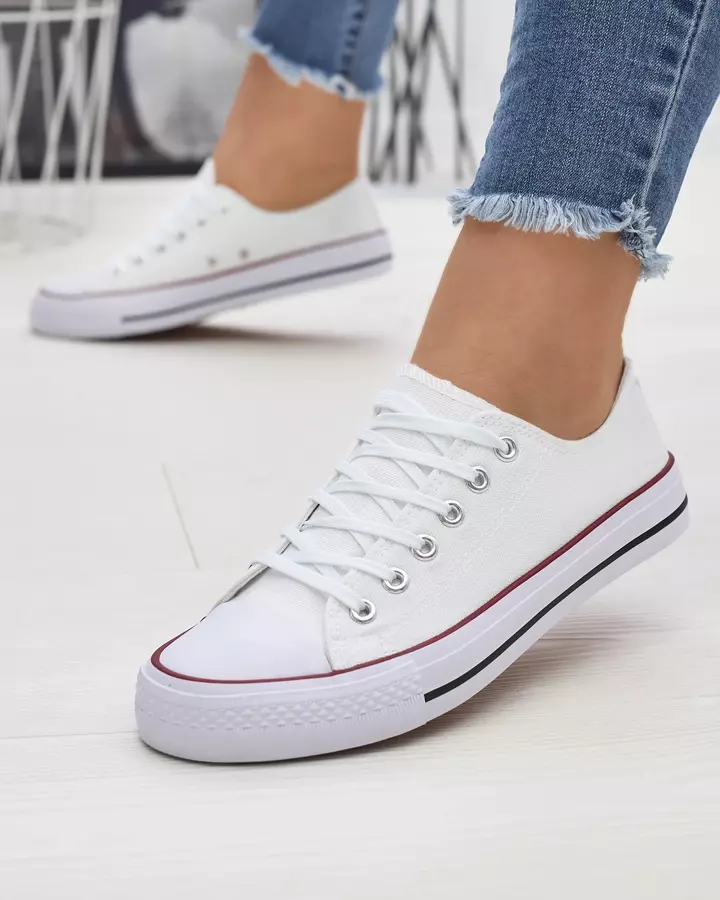 Weiße klassische Damen-Schnürsneaker Ogisa - Schuhe
