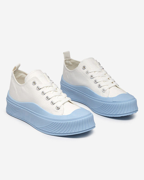 Weiße und blaue Damenturnschuhe, Turnschuhe vom Typ Nerikas - Schuhe