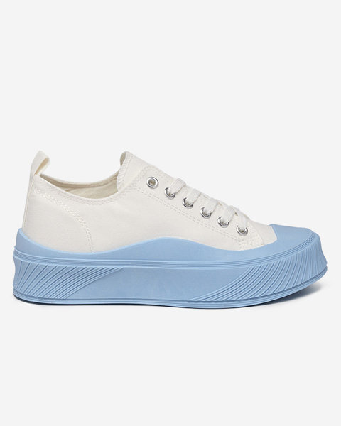 Weiße und blaue Damenturnschuhe, Turnschuhe vom Typ Nerikas - Schuhe